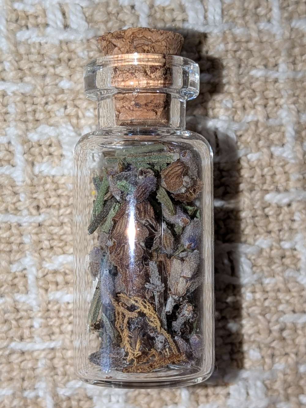 Dried Lavender and Botanicals Little Glass Vial